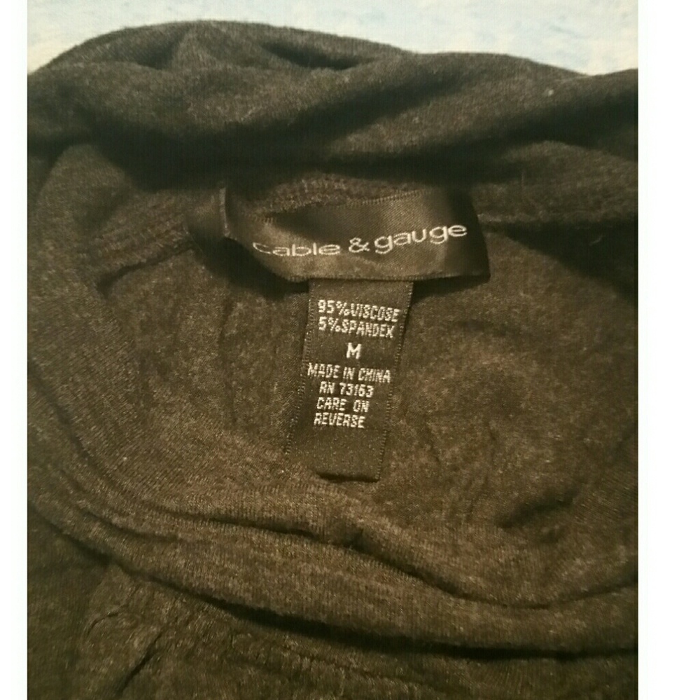 Dark gray grey top shirt 3/4 sleeve - Picture 4 of 8